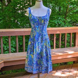 Jones New York Blue Cotton Sun Dress